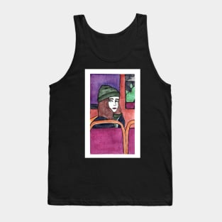 Girl With Green Hat Tank Top